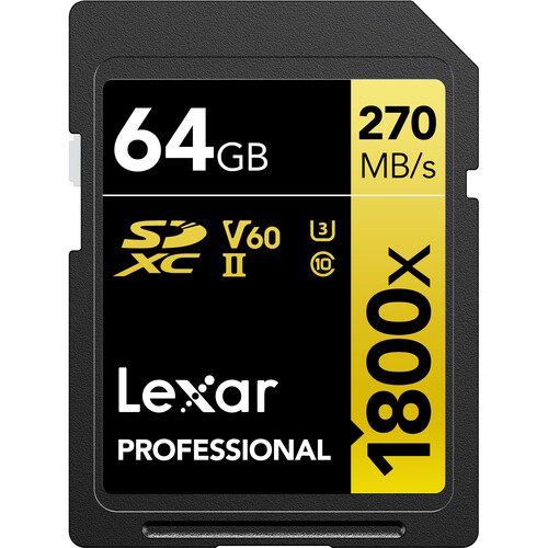 LEXAR 64GB SDXC V60 280MB/s UHS-II (U3)