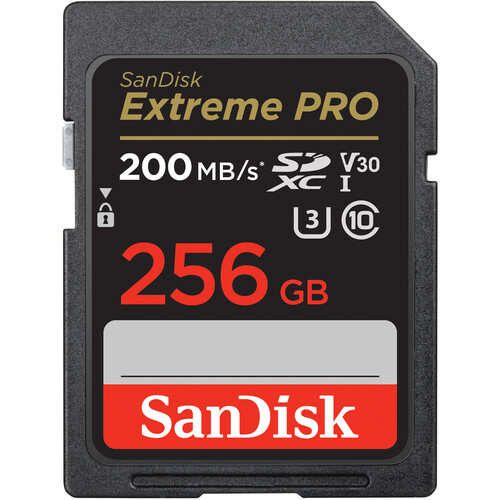 SANDISK Extreme PRO SDXC 256GB 200MB/s V30 UHS-1 U3