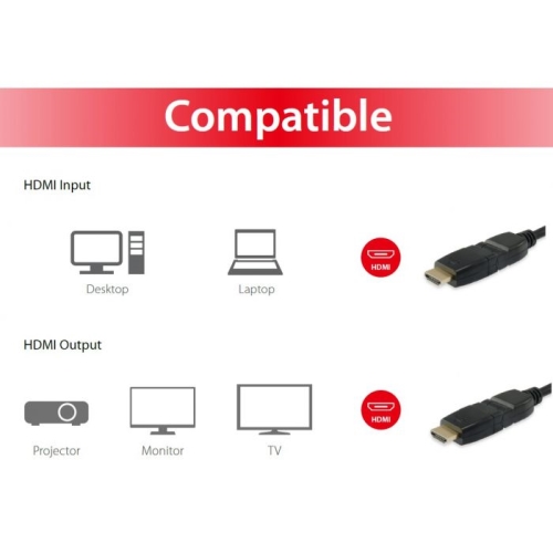 Cabo HDMI/HDMI 2.0 giratório 119361- 1m