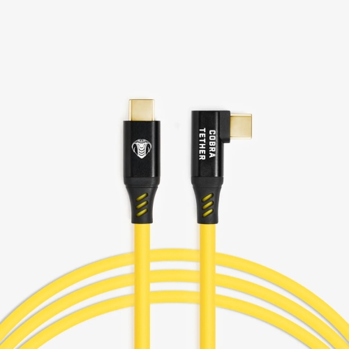 COBRATETHER Cabo USB-C Direito - USB-C 90º - 10m Amarelo
