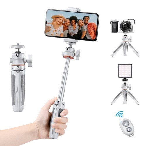 MS02 Mini-Tripé p/ Smartphone Selfie Stick - Cinza