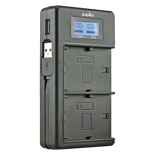 Carregador USB Duplo LCD p/ NP-F e NP-FM