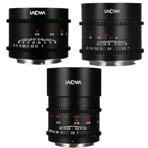 LAOWA Cine kit 3 optiques 10mm+17mm+50mm macro Micro 4/3