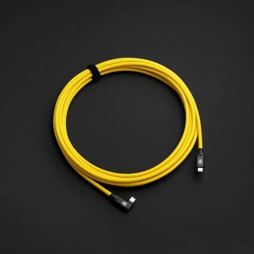 Cabo USB-C Direito - USB-C 90º - 5m Amarelo