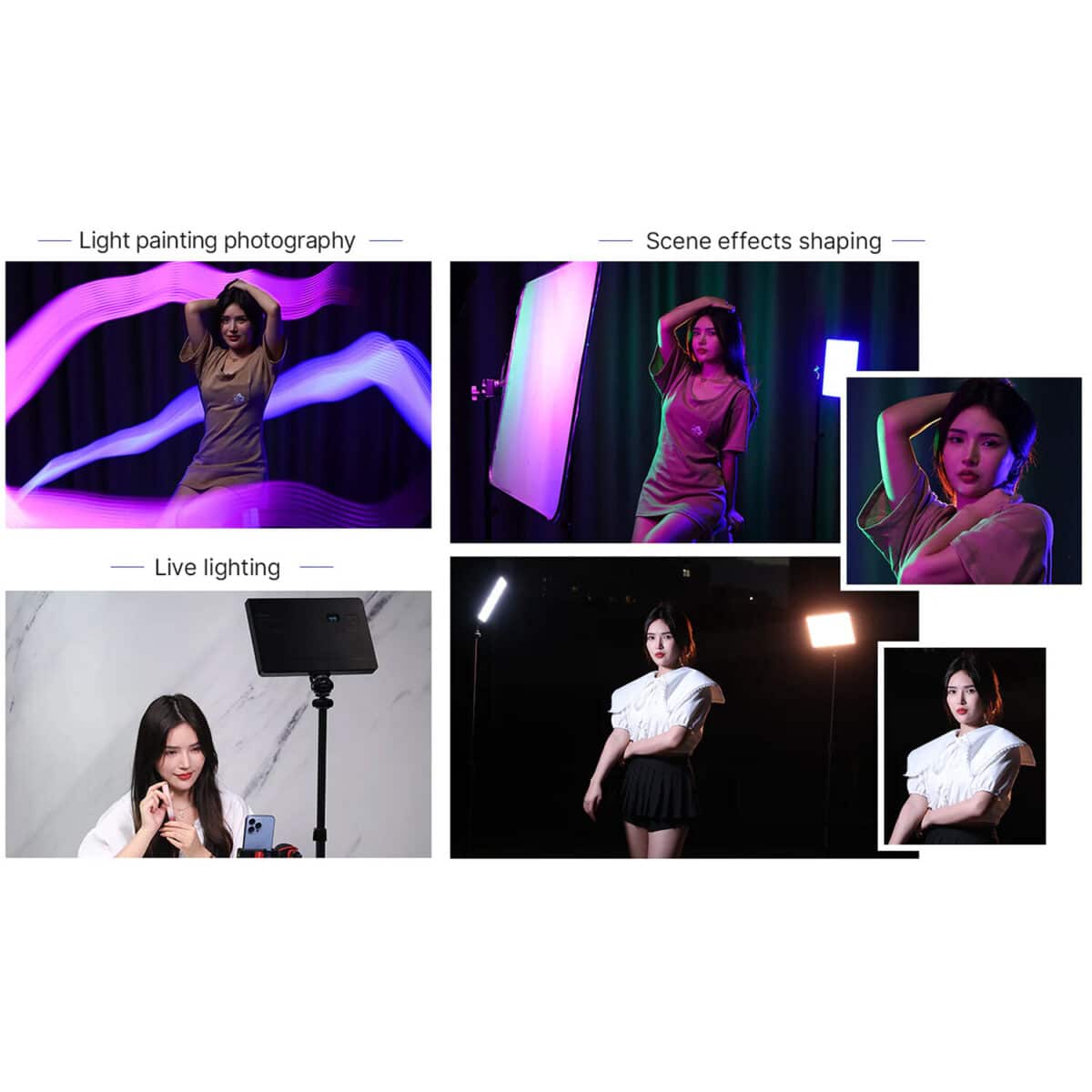 ULANZI LT003 Iluminador de video LED (bicolor + RGB) - Imagen 9