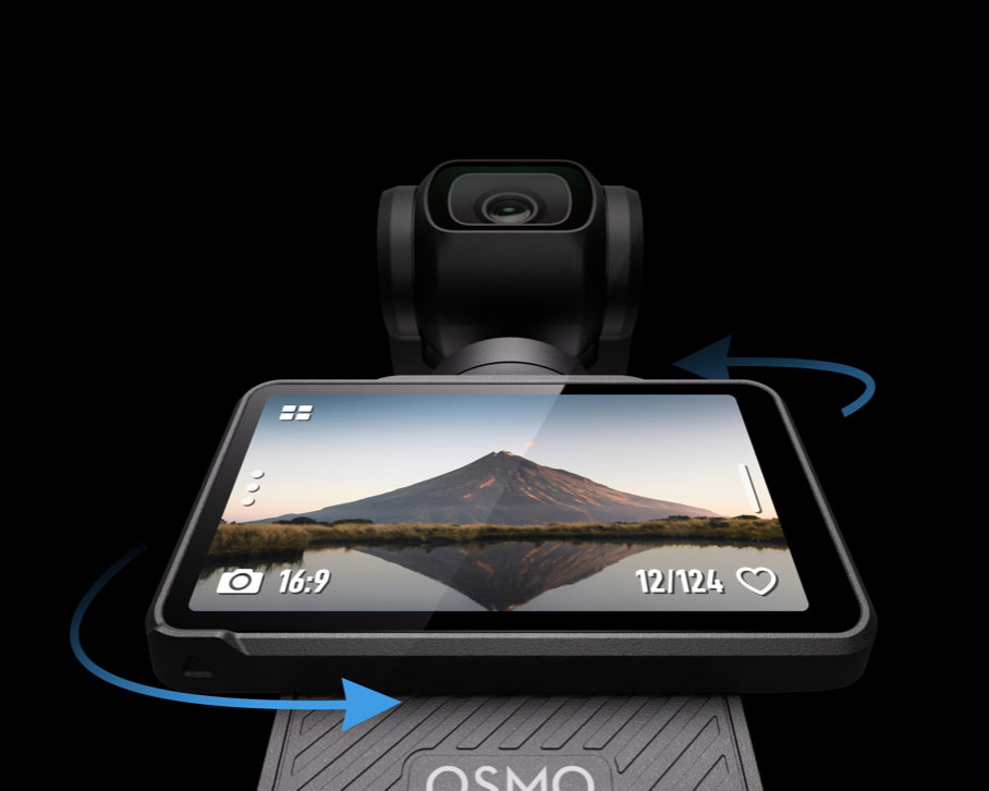 Ecrã rotativo e controlo intuitivo