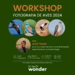 Cartaz de Divulgação do Workshop de Fotografia de Aves com José Frade, com informações do evento.
