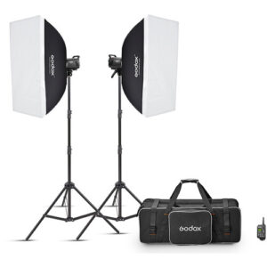 godox kit duplo flash de estudio ms300 v 300w