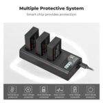 K&F CONCEPT Carregador triplo + 3 Baterias 1250mAh - LP-E17 - Imagem 6