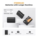 K&F CONCEPT Carregador triplo + 3 Baterias 2250mAh - LP-E6 - Imagem 2