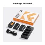 K&F CONCEPT Carregador triplo + 3 Baterias 2250mAh - LP-E6 - Imagem 7