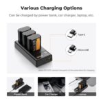 K&F CONCEPT Cargador Triple + 3 Baterías 2280mAh - NP-FZ100 - Imagen 6