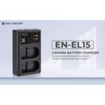 K&F CONCEPT KF28.0006 Carregador Rápido Duplo EN-EL15 p/Nikon - Imagem 6