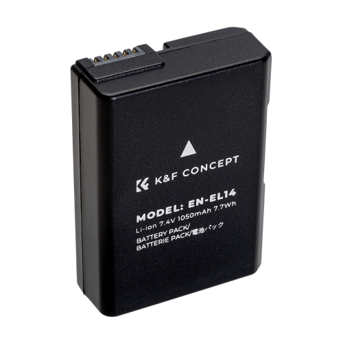 K&F CONCEPT Kit 3 Batterie EN-EL14 1050mAh + Caricatore LCD A 3 Slot Per Nikon D3100-D5600 E Coolpix P7000/P7800