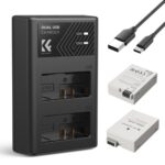 K&F CONCEPT KF28.0027 Kit Carregador duplo + 2 baterias LP-E8