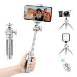 K&F CONCEPT MS02 Mini-Tripé p/ Smartphone Selfie Stick - Cinza - Imagem 2