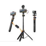 K&F CONCEPT Tripé com Selfie Stick 2 em 1 com Controle Remoto