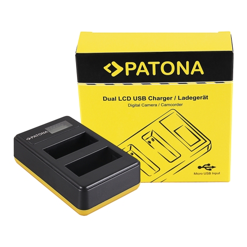 PATONA Cargador dual con LCD USB para 2x Canon LP-E8