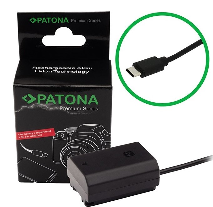 PatonaPatonaPremiumCouplerDummynpfz100ComusBC PATONA Patona Premium Acoplador ficticio NP-FZ100 con USB-C - Imagen 1