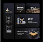 UGREEN Nexode Pro 160W 4-Port GaN Mini Fast Charger - Imagem 3