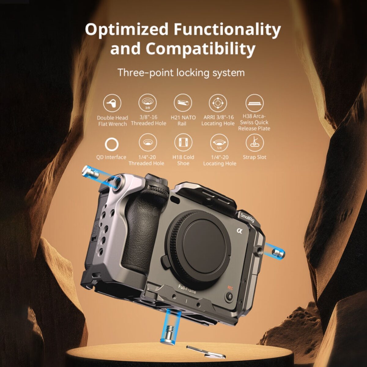 SMALLRIG 4770 Kit de Cage de Libertação Rápida Hawklock p/ SONY FX3 / FX30 - Imagem 15