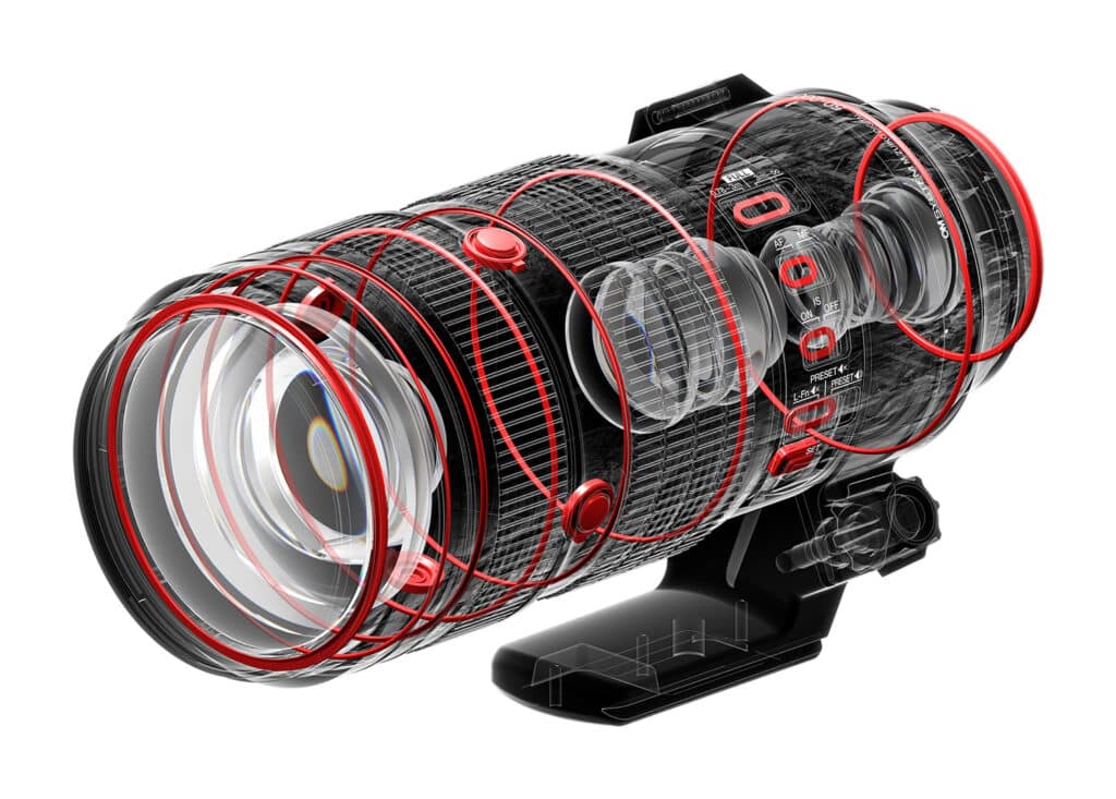 Detalhes da lente OM System M.Zuiko ED 50-200mm F2.8 IS PRO