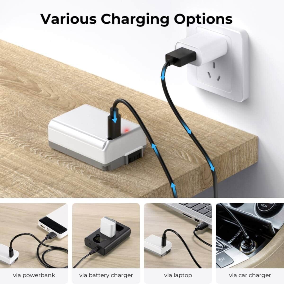 K&F CONCEPT KF28.0026 Batería USB-C  NP-FW50 1100mAh p/Sony - Imagen 6