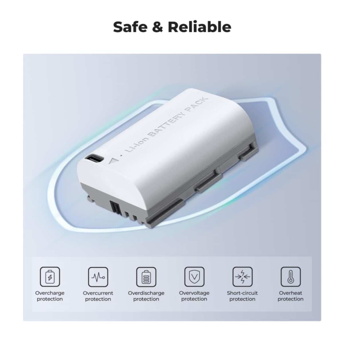 K&F CONCEPT KF28.0033 Bateria USB-C LP-E6NH 2600mA - Imagem 5