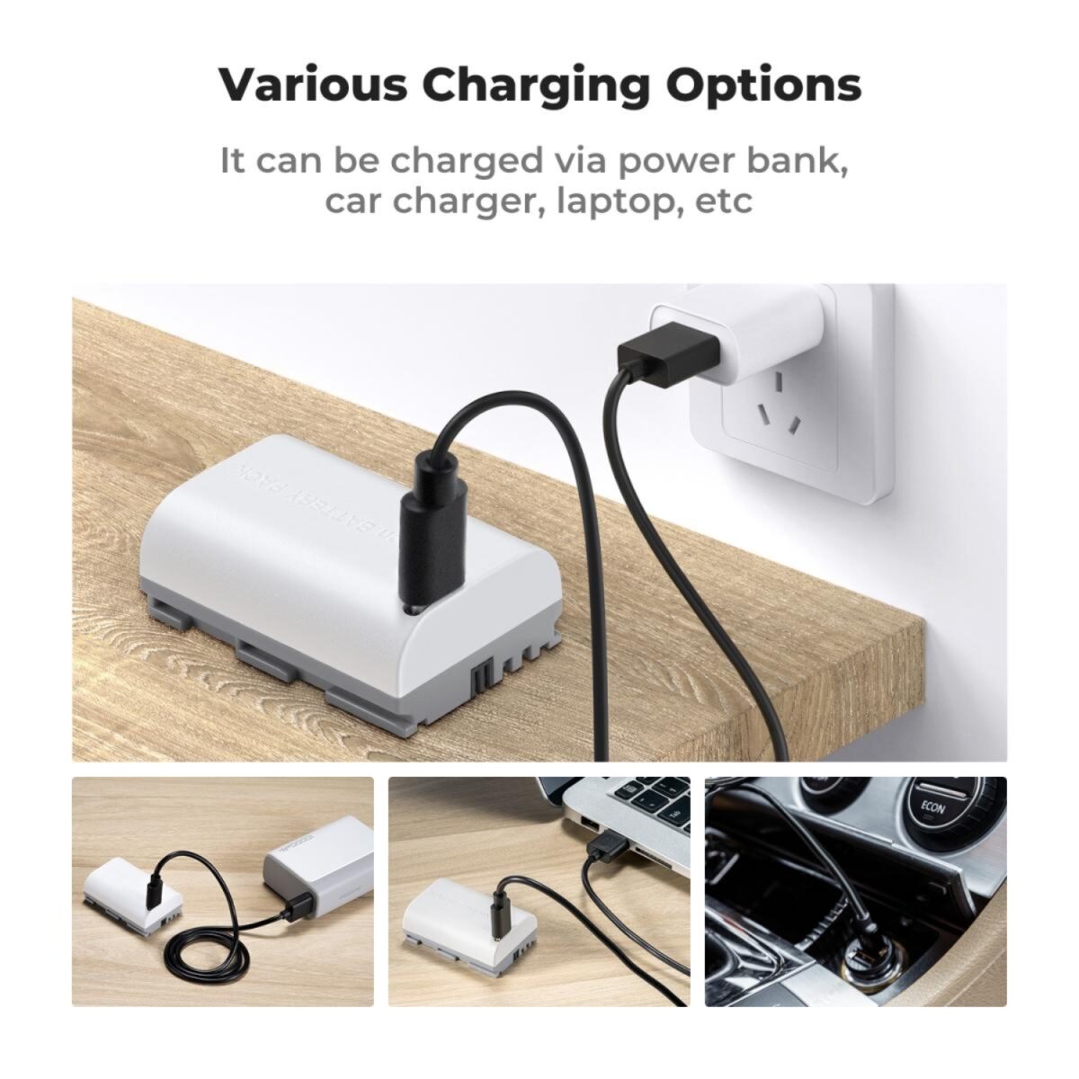 K&F CONCEPT KF28.0033 Bateria USB-C LP-E6NH 2600mA - Imagem 6