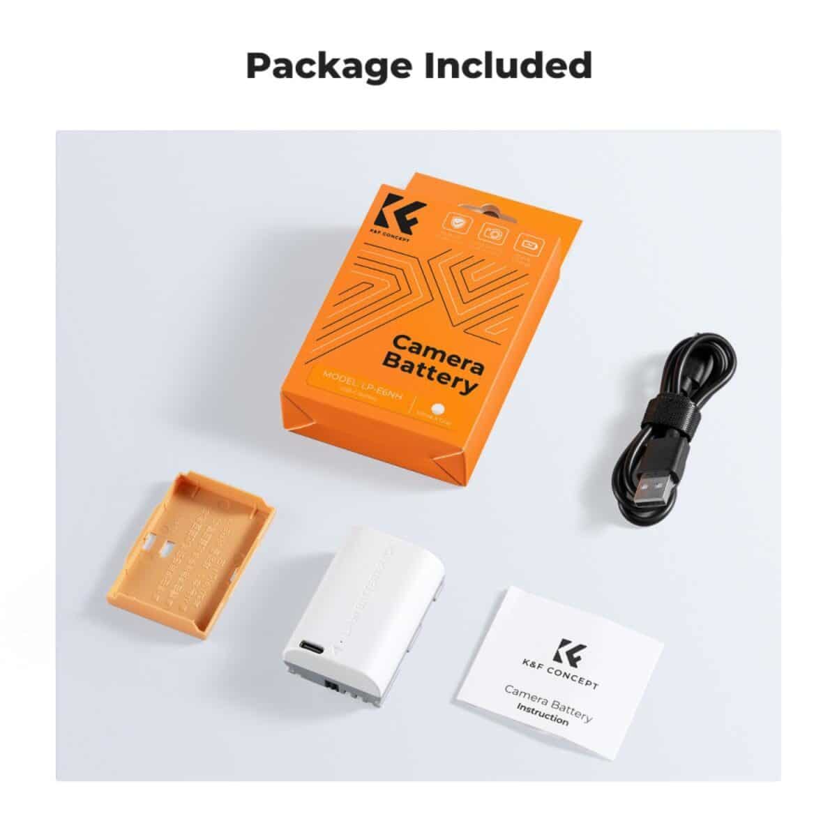 K&F CONCEPT KF28.0033 Bateria USB-C LP-E6NH 2600mA - Imagem 7