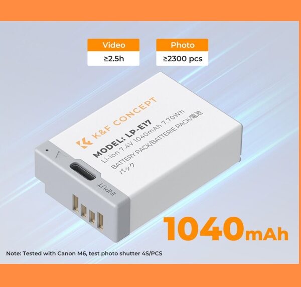 K&F CONCEPT KF28.0049S1 Bateria LP-E17 USB-C