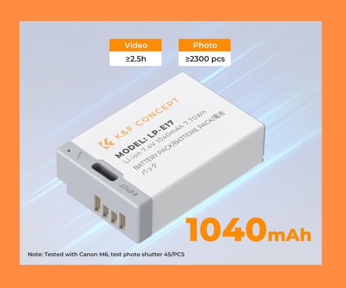 Sem Título K&F CONCEPT KF28.0049S1 Batería USB-C LP-E17 - Imagen 1