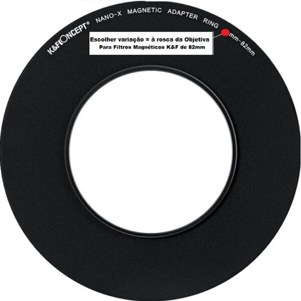 K&F CONCEPT Anillo adaptador de filtro magnético (variable) para 82 mm