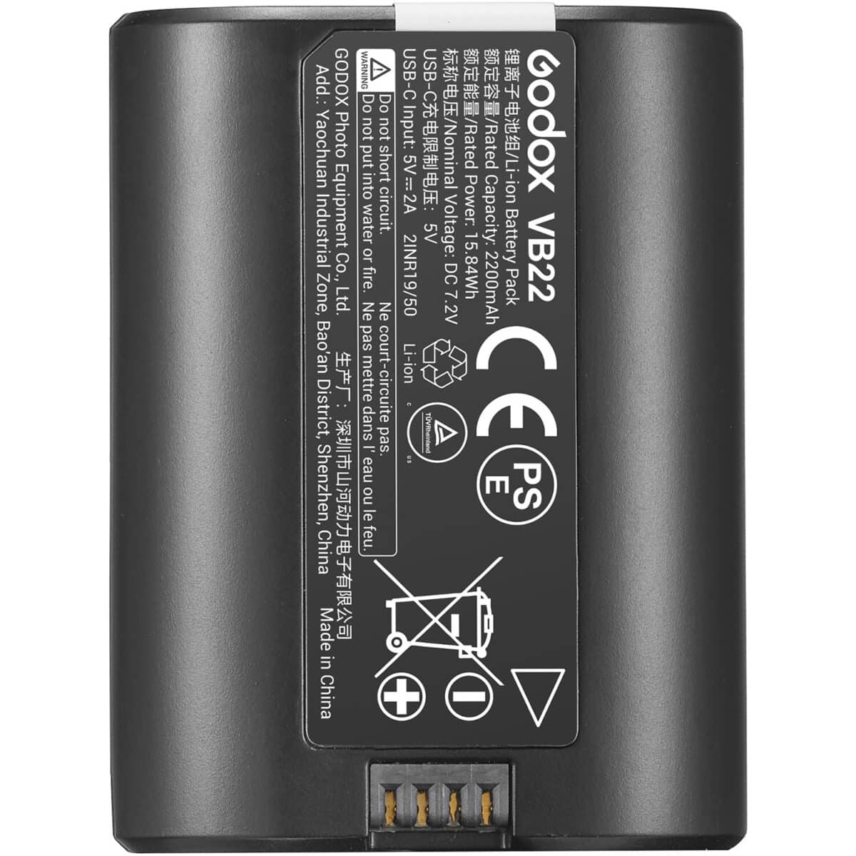 GODOX Batería VB-22 Recargable para Flash V480 TTL — 2200 mAh - Imagen 1