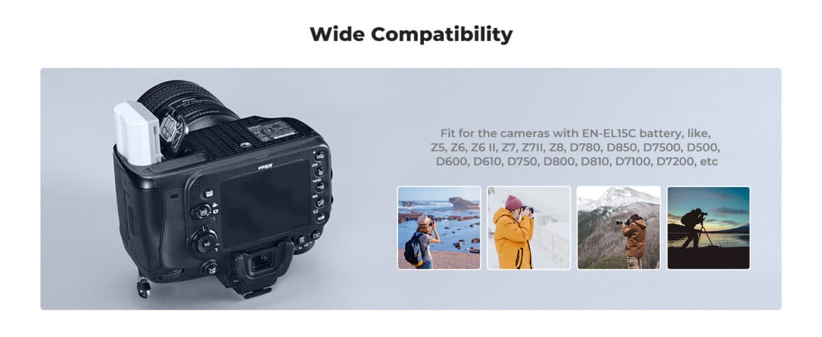 K&F CONCEPT KF28.0041 Bateria EN-EL15C 2600mAh USB-C para Nikon - Imagen 2