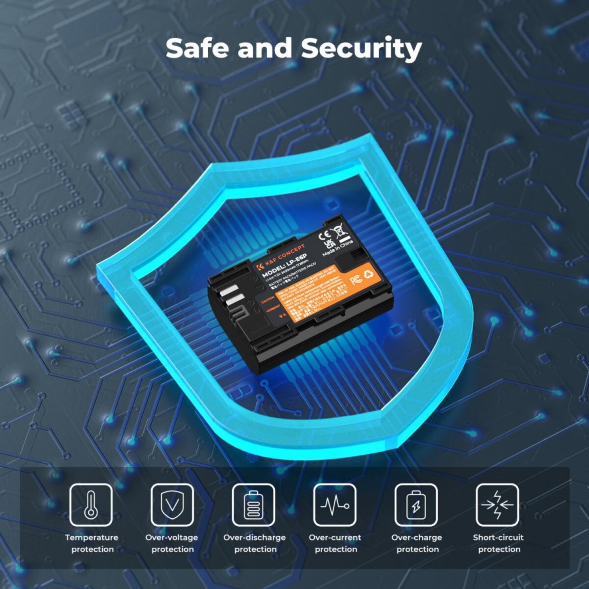 K&F CONCEPT KF28.0093 Kit cargador doble USB-C + 2 baterías LP-E6P - Imagen 4