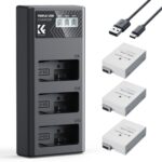 K&F CONCEPT Carregador triplo USB-C + 3 Baterias LP-E8