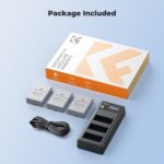 K&F CONCEPT Carregador triplo USB-C + 3 Baterias LP-E8 - Imagem 7