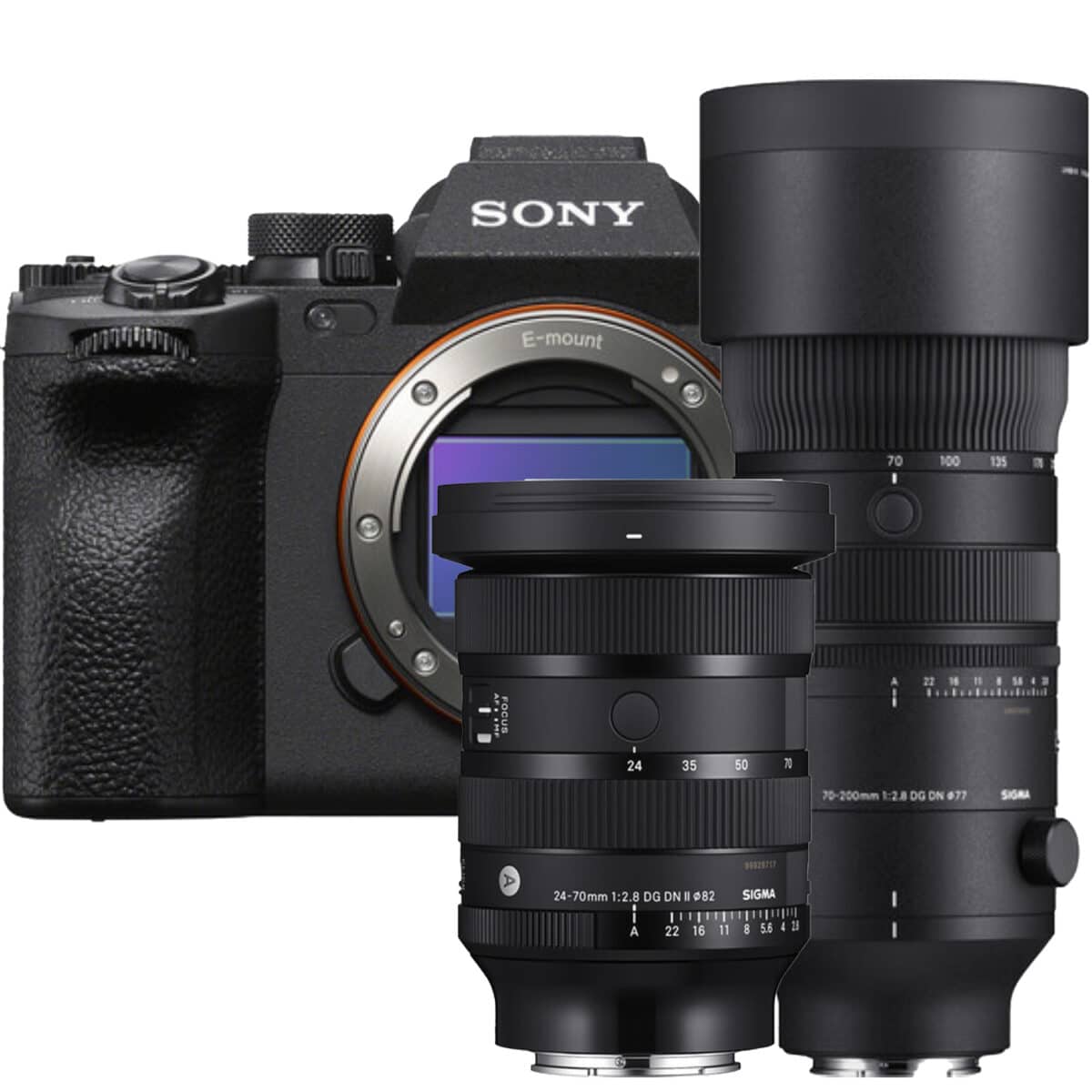 a7iv+24-70+70-200 SONY Alpha a7 IV + SIGMA 24-70mm f/2.8 + 70-200mm f/2.8 DG DN OS Sports (Bundle) - Imagem 1