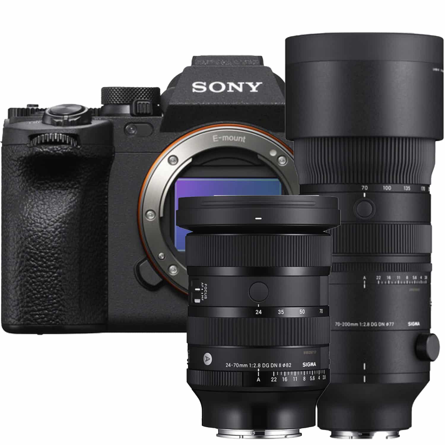 a7iv+24-70+70-200 SONY Alpha a7 IV + SIGMA 24-70mm f/2.8 + 70-200mm f/2.8 DG DN OS Sports (Bundle) - Imagen 1