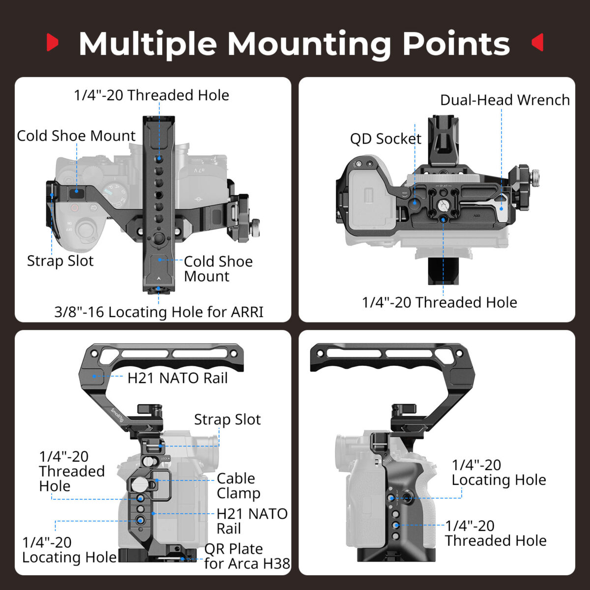 SMALLRIG 6025 Cage Kit para Sony Alpha 7 V / 7R V / 7 IV - Imagem 7