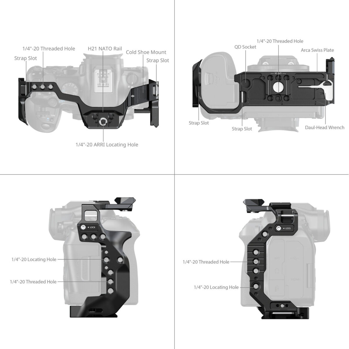 SMALLRIG 5954 Cage HawkLock para Canon EOS R6 Mark III / R6 Mark II - Imagem 4