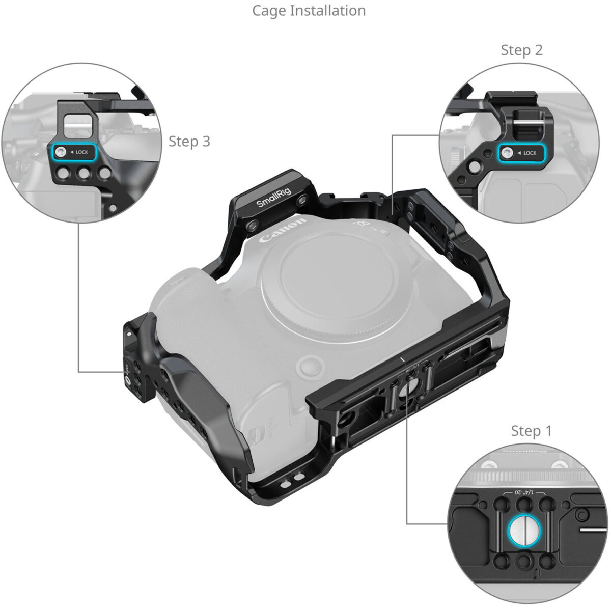 SMALLRIG 5954 Cage HawkLock para Canon EOS R6 Mark III / R6 Mark II - Imagem 5