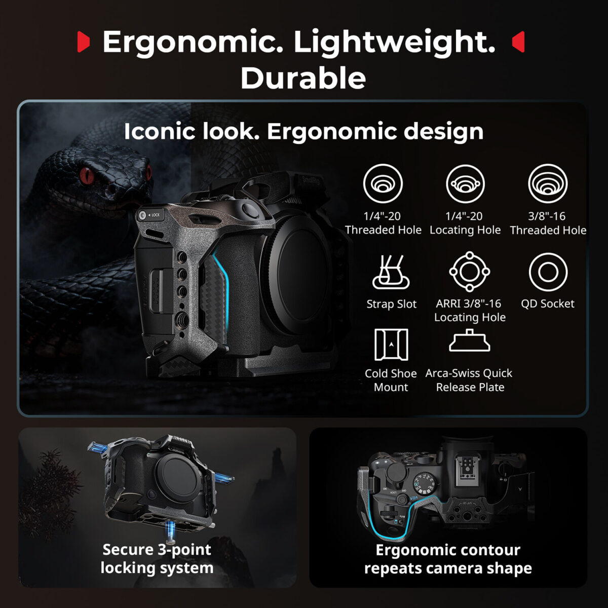 SMALLRIG 5954 Cage HawkLock para Canon EOS R6 Mark III / R6 Mark II - Imagem 10