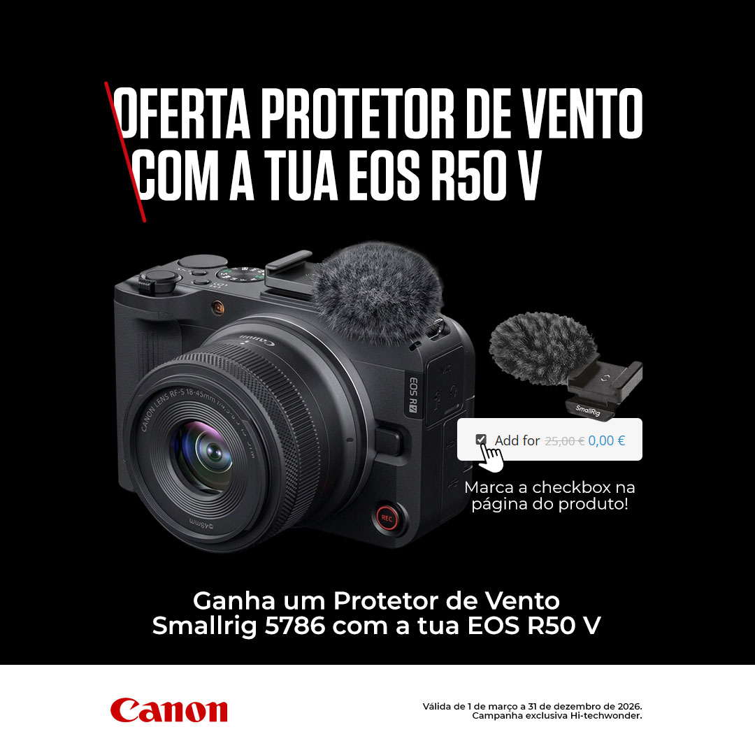 EOS R50 V com Oferta de Protetor de Vento 1080x1080px 1