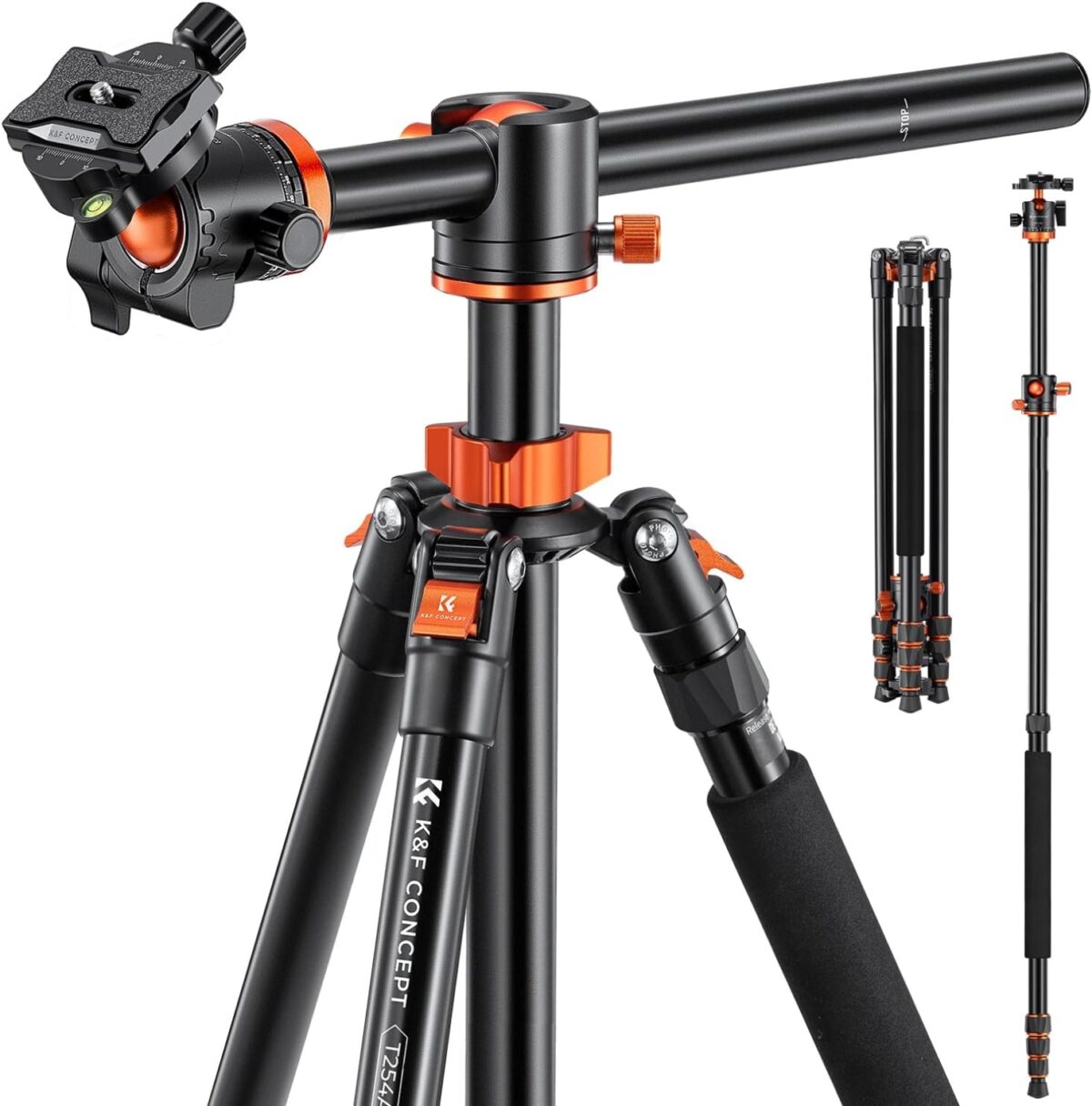 K&F CONCEPT T254A8 Trípode (con monopié) + rótula - Imagen 1