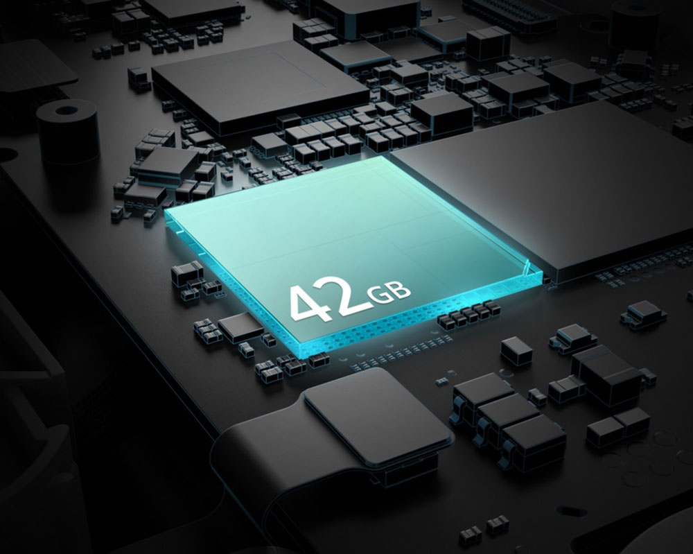 Armazenamento interno de 42GB e modos inteligentes