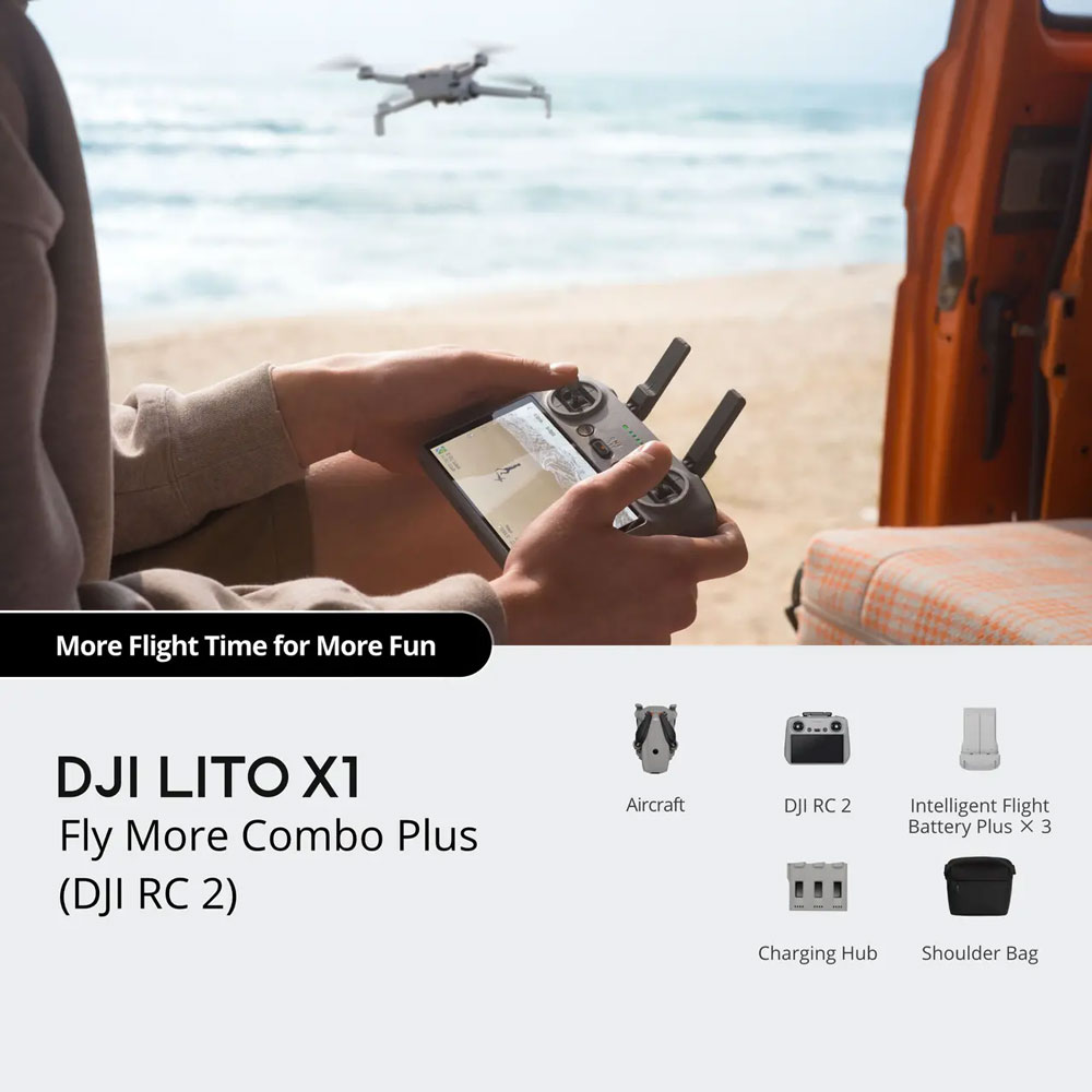 Conteúdo da Embalagem – DJI Lito X1 Fly More Combo Plus (DJI RC 2)