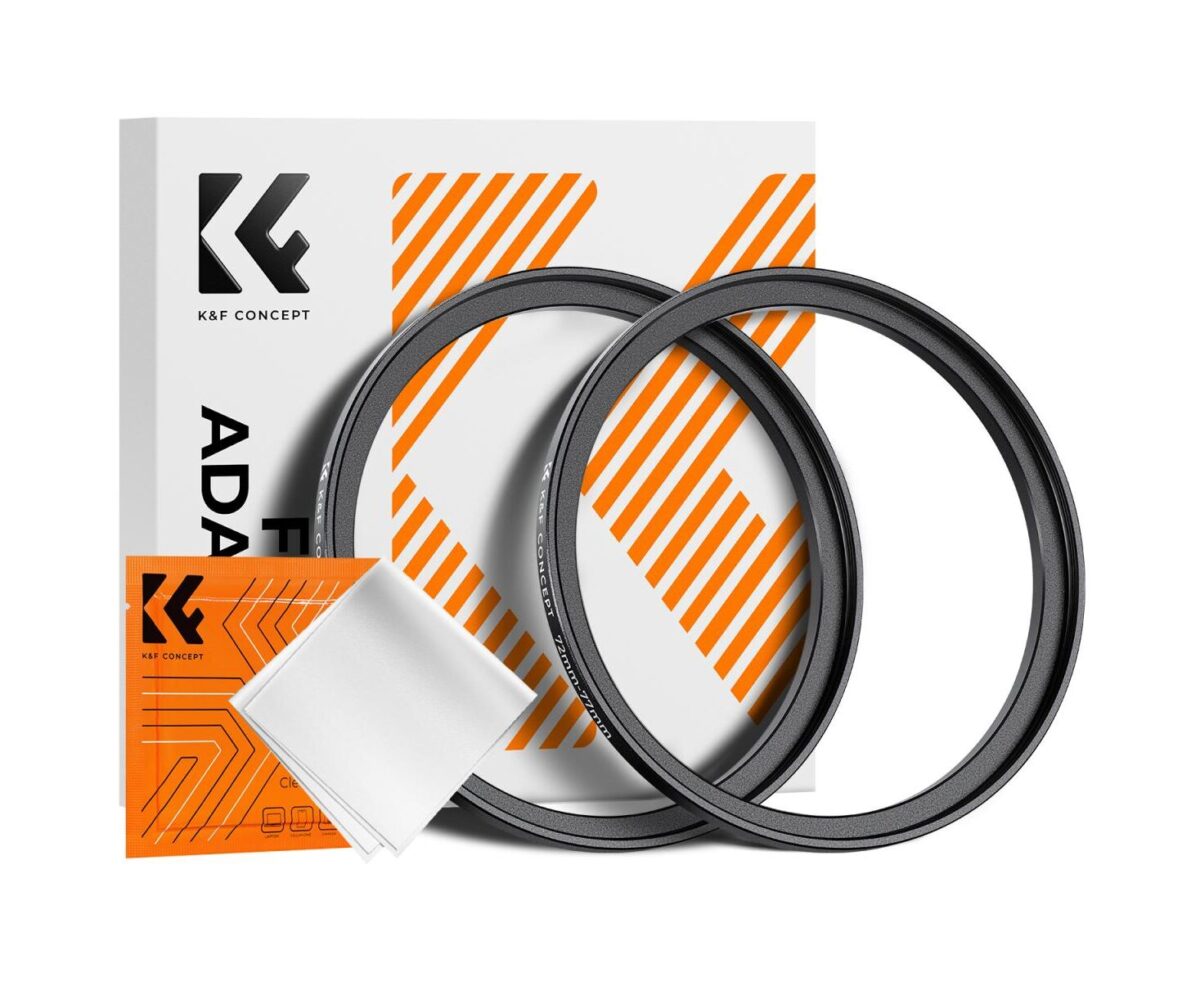 K&F CONCEPT 2 Adaptadores Step-Up 72mm-77mm + 1 Paño de Limpieza - Imagen 1