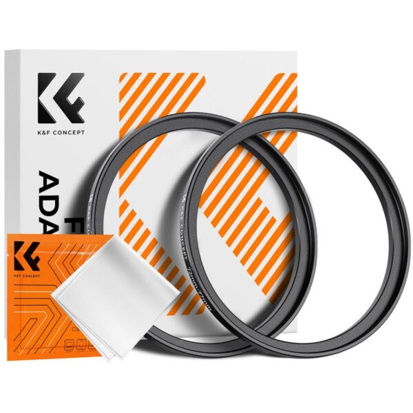 K&F CONCEPT 2 Adaptadores Step-Up 72mm-77mm + 1 Paño de Limpieza